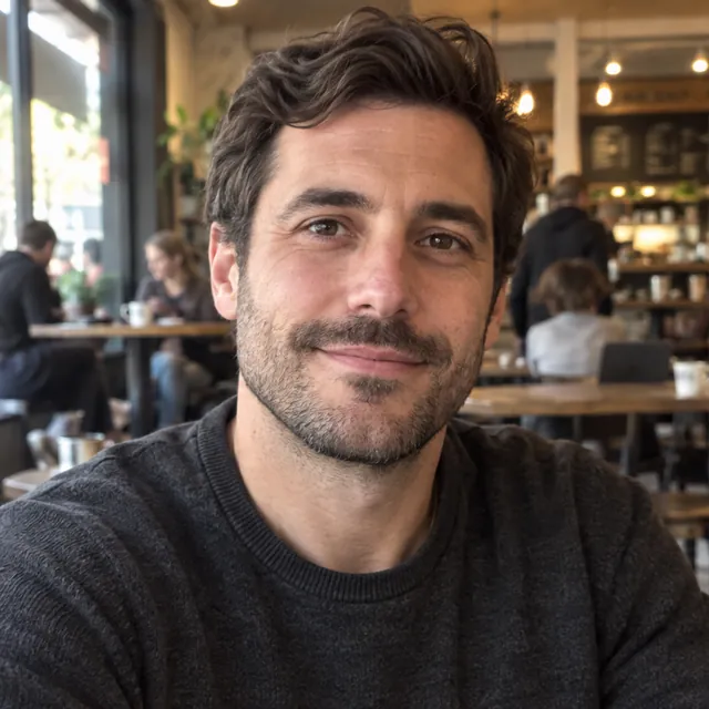 Casual coffee-shop photo of a man